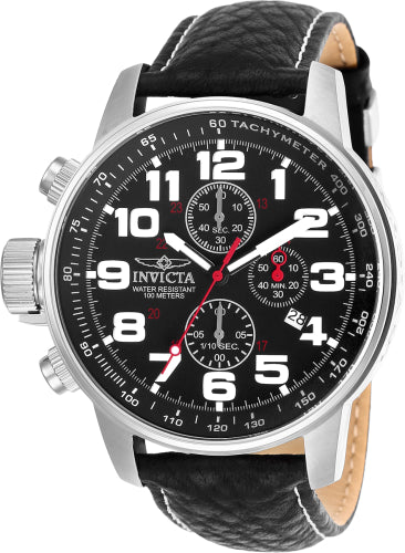 Invicta I-Force men's chronograph watch with black leather strap and stainless steel case on Tampa Home & Garden Store