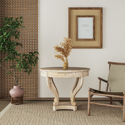 Small Round Table With Curved Legs And Drawers