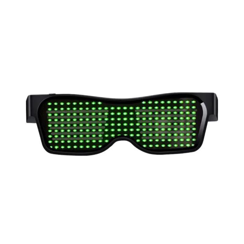 LED luminous glasses FLIPSTYLEZLLC black frame with green LED grid lenses on Tampa Home & Garden Store