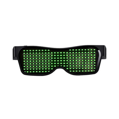 LED luminous glasses FLIPSTYLEZLLC black frame with green LED grid lenses on Tampa Home & Garden Store