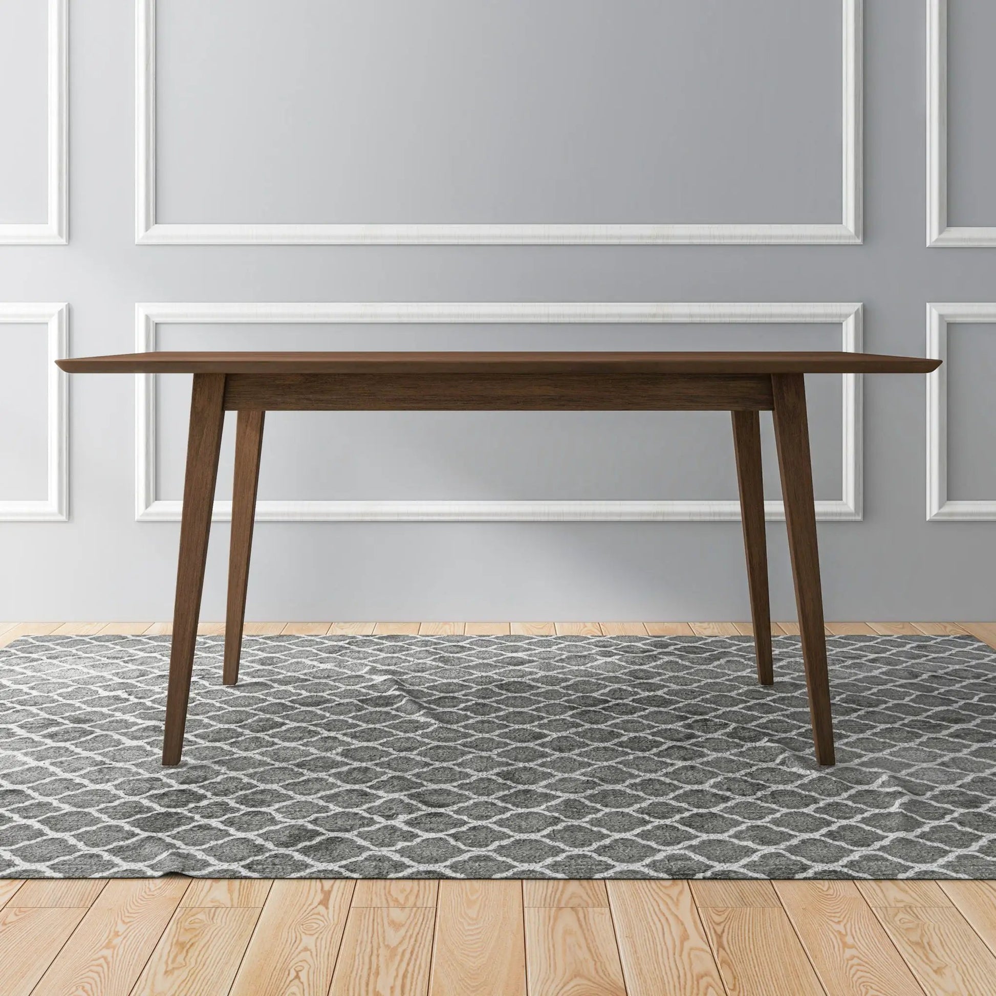 Mary - Modern Style Rectangular Dining Kitchen Table in dark brown wood with tapered legs on Tampa Home & Garden Store