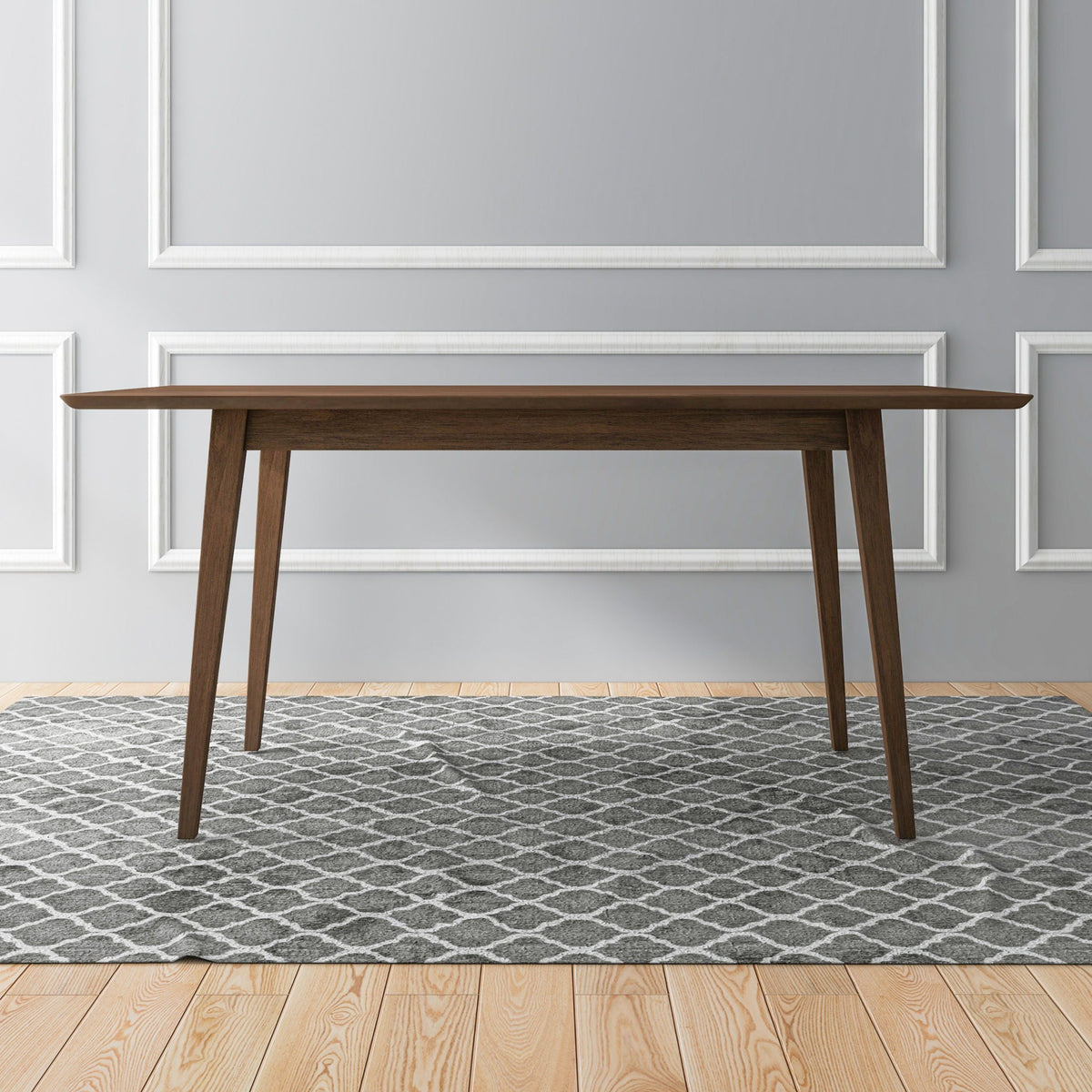 Levi - Modern Style Rectangular Dining Kitchen Table in warm brown wood on Tampa Home & Garden Store