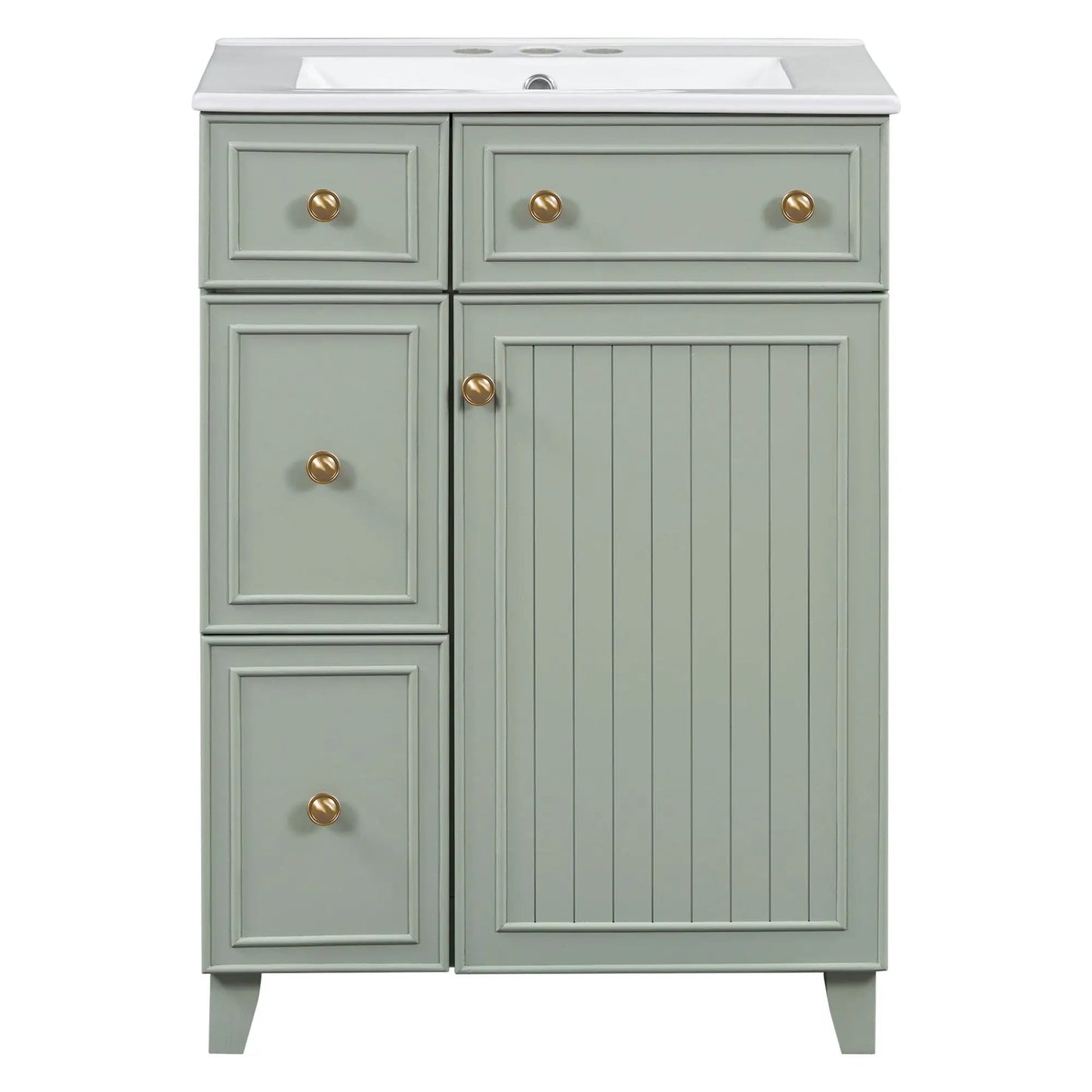 Transitional Bathroom Vanity With Ceramic Sink
