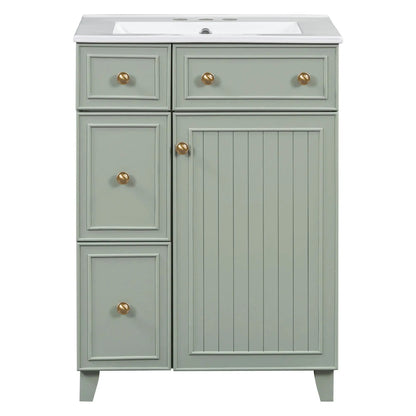 Transitional Bathroom Vanity With Ceramic Sink
