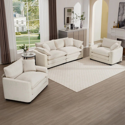Elegant Sectional Sofa Set with Deep Seats