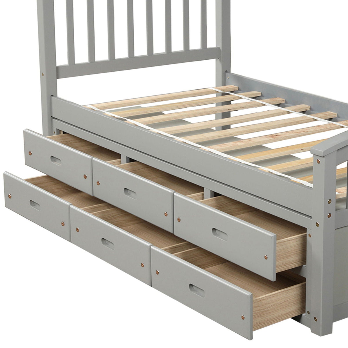 Platform storage bed solid gray wood with 6 drawers by HouseOfZazla on Tampa Home & Garden Store