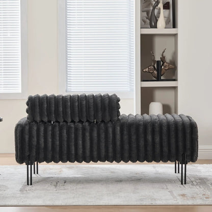 Mini Loveseat With Adjustable Backrest and Fur
