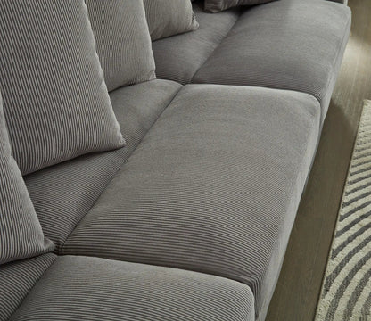 5 Seater oversized convertible L & U shaped couch gray corduroy, 3-piece sectional on Tampa Home & Garden Store