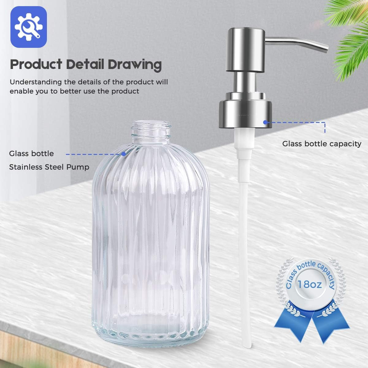 💎 WYOK Glass Soap Dispenser Set – 2 Pack