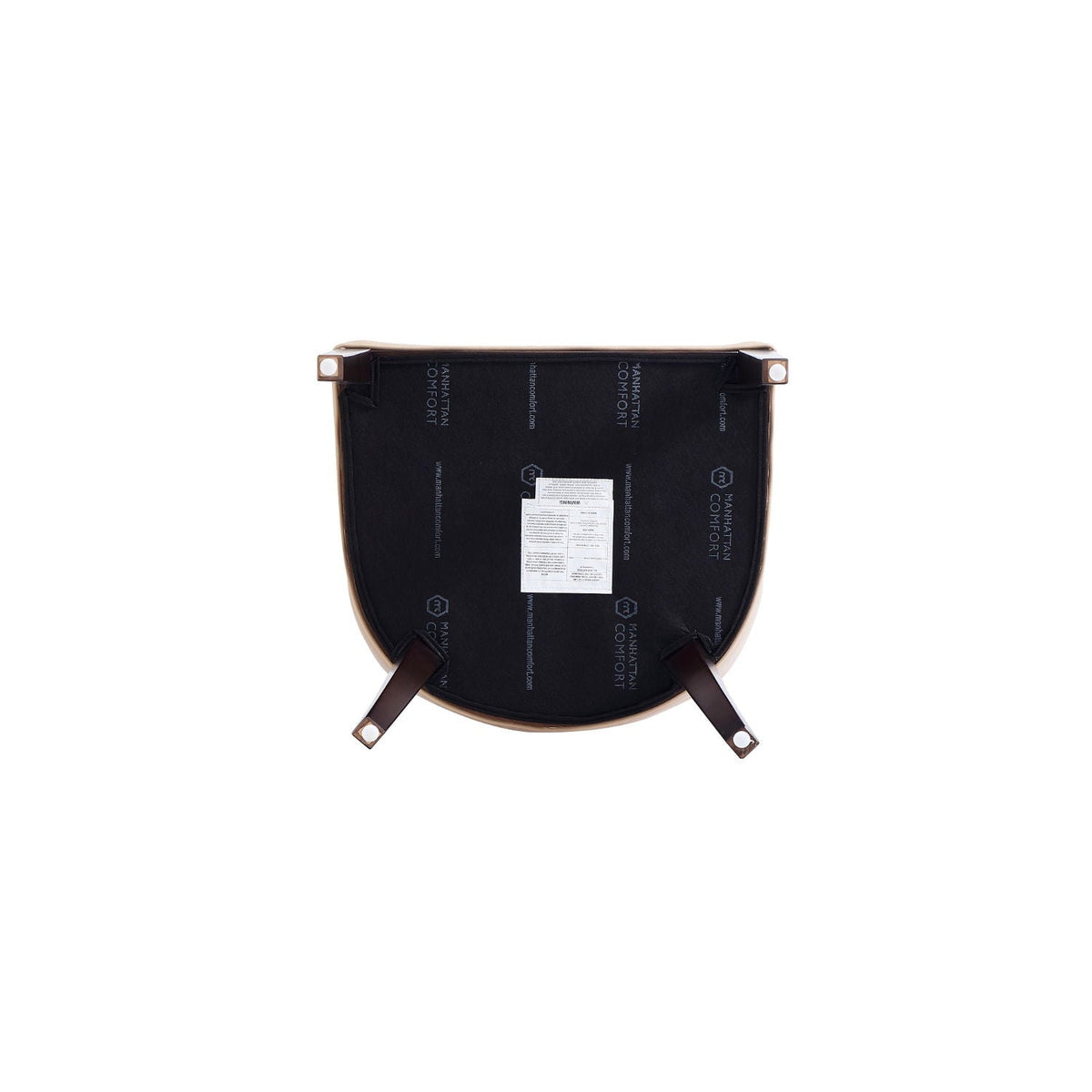 Grand Tan Armchair in Faux Leather and Walnut