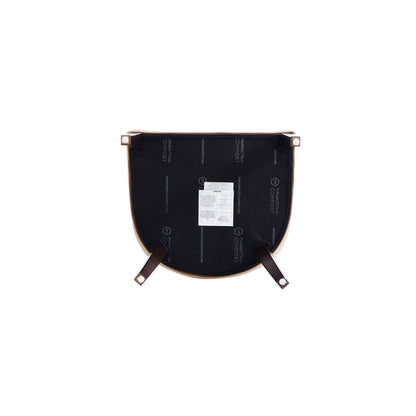 Grand Tan Armchair in Faux Leather and Walnut