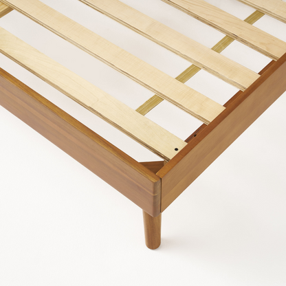 Cohron solid wood twin platform bed frame by HouseOfZazla natural finish with slats on Tampa Home & Garden Store