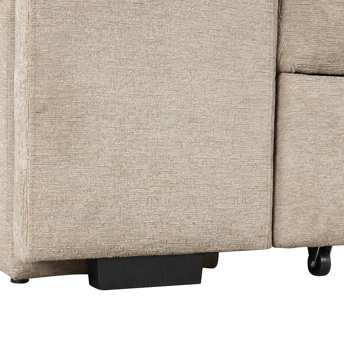 Modern sleeper sectional sofa in beige fabric with black legs on Tampa Home & Garden Store