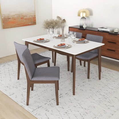 Mid Century Modern Solid Wood Dining Chair Set