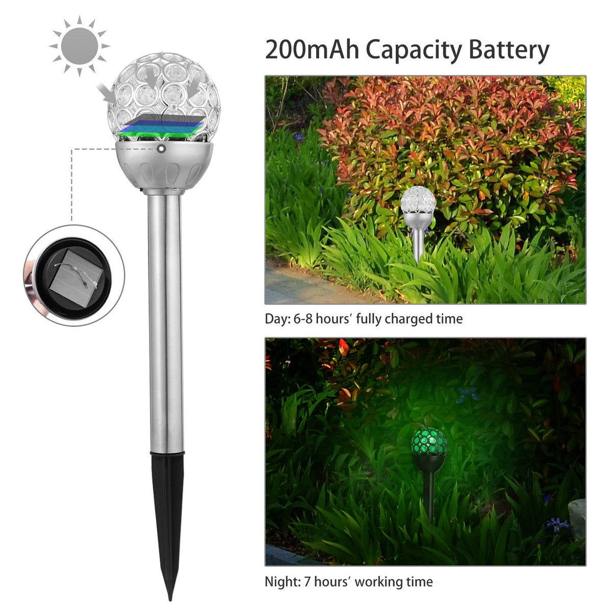 Solarek 3-Pcs RGB solar ball lights IP44 waterproof landscape decor by GBruno Store on Tampa Home & Garden Store