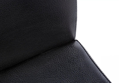 Dining chair side upholstered set of 2 in black textured leather by Unique Piece Furniture on Tampa Home & Garden Store