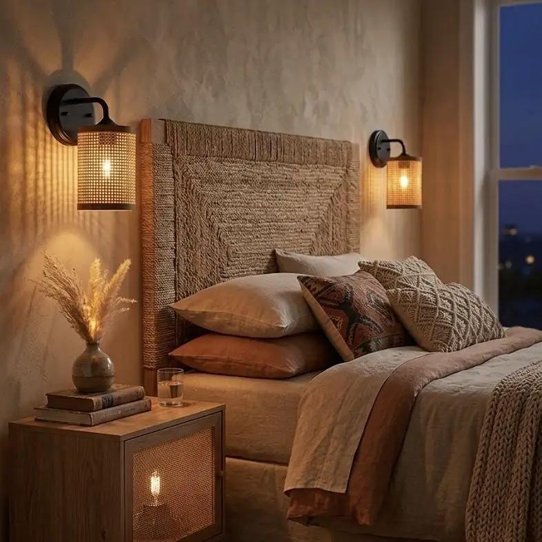 Reef Rustic Wicker Wall Sconce with Natural Shade