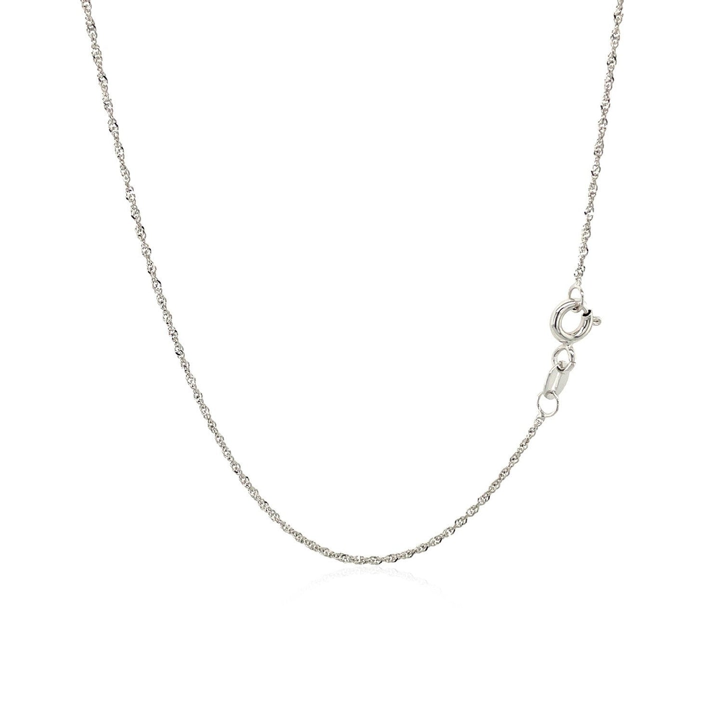 10k white gold Singapore chain necklace 1.0mm with spring ring clasp by Bids.com on Tampa Home & Garden Store