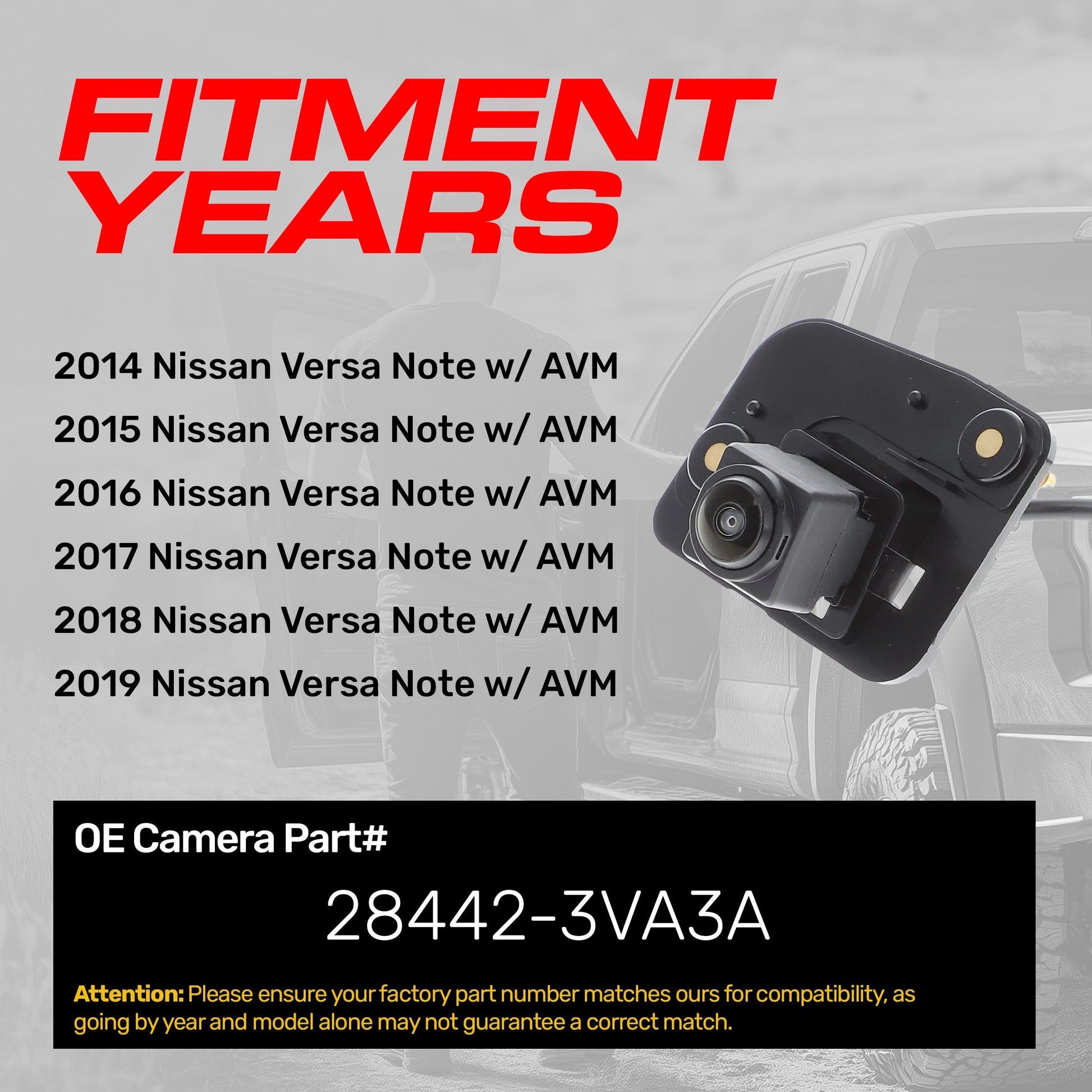 Nissan Versa Note w/ AVM backup camera by Master Tailgaters, OEM 28442-3VA3A on Tampa Home & Garden Store