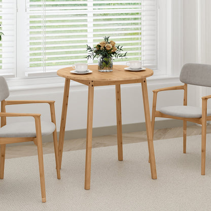 27.5 Inch Round Bamboo Dining Table for 2-4 Person-Natural