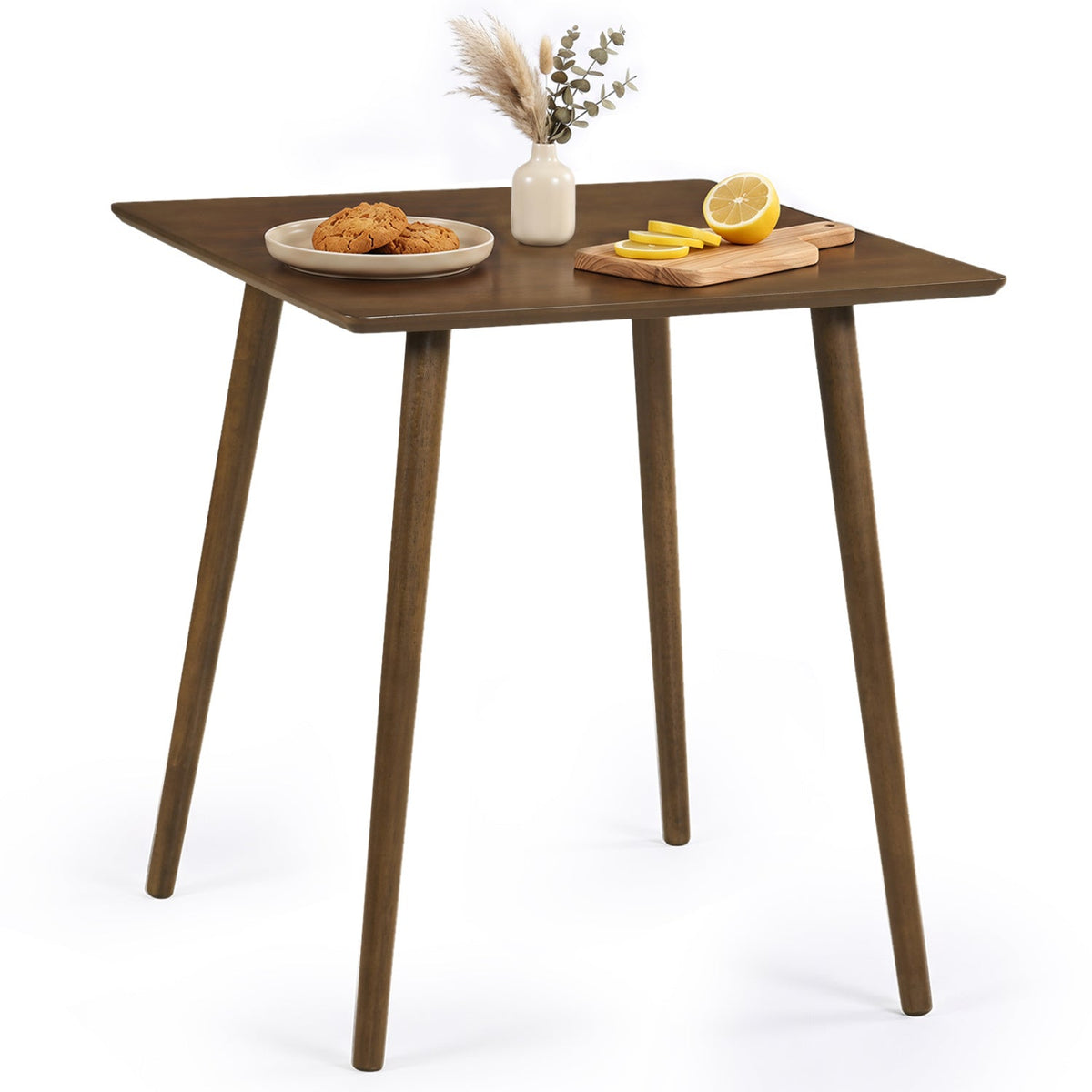 Dining table 27.5in square walnut with tapered legs for 2–4 people on Tampa Home & Garden Store