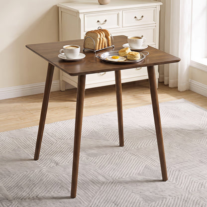 27.5-in square walnut dining table for 2-4 people with tapered legs on Tampa Home & Garden Store