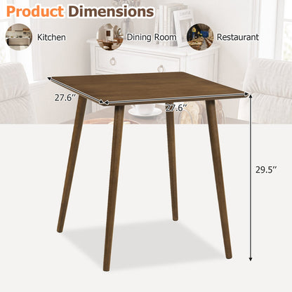 27.5in square walnut dining table for 2–4 with angled wooden legs DirectDeals on Tampa Home & Garden Store