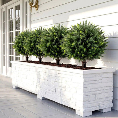 Artificial Cypress Topiary Trees 27.5 Inches Set 2