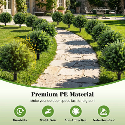 Artificial Cypress Topiary Trees 27.5 Inches Set 2