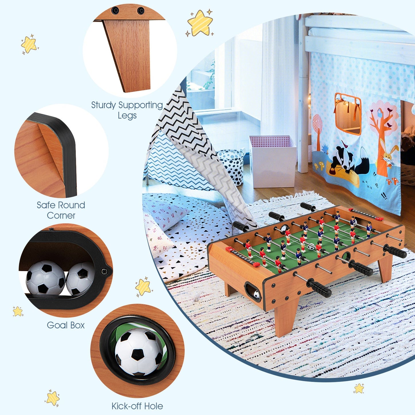 27 Inch Indoor Competition Game Foosball Table with Legs