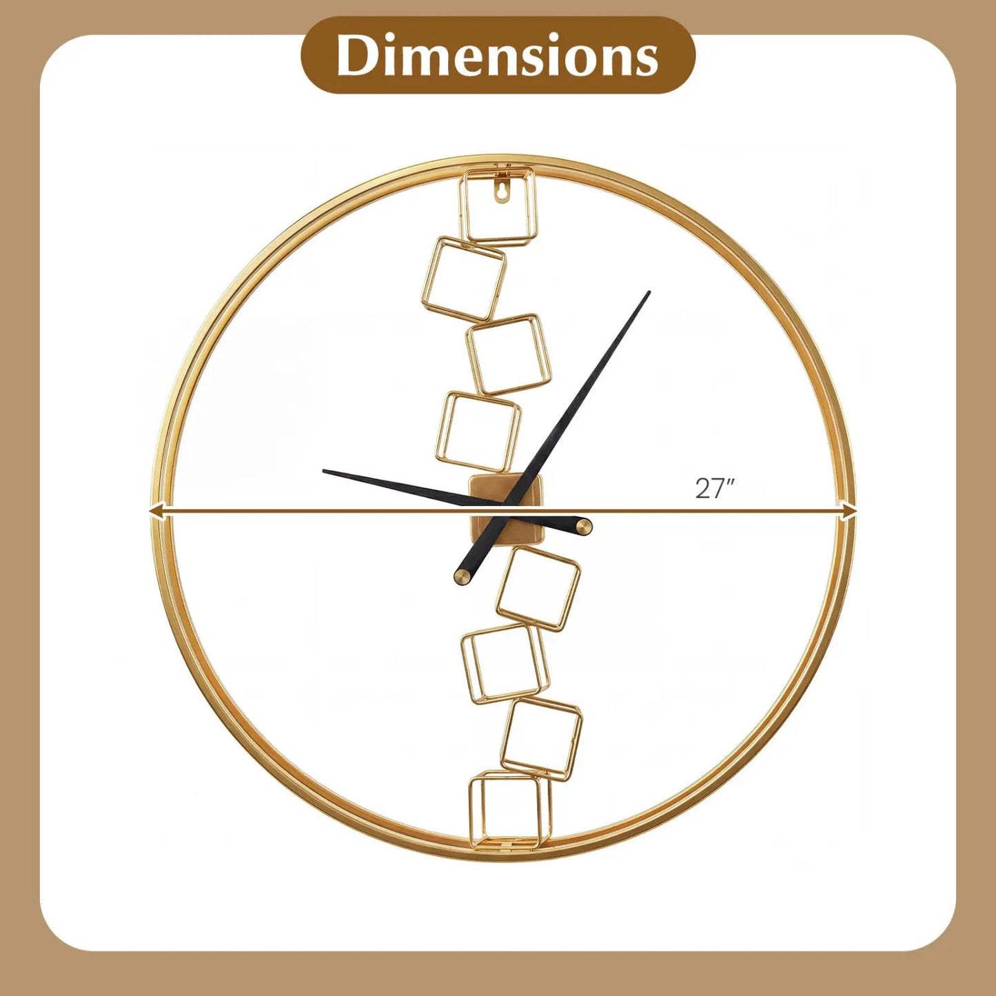 27 Inch Wall Clock for Living Room and Kitchen