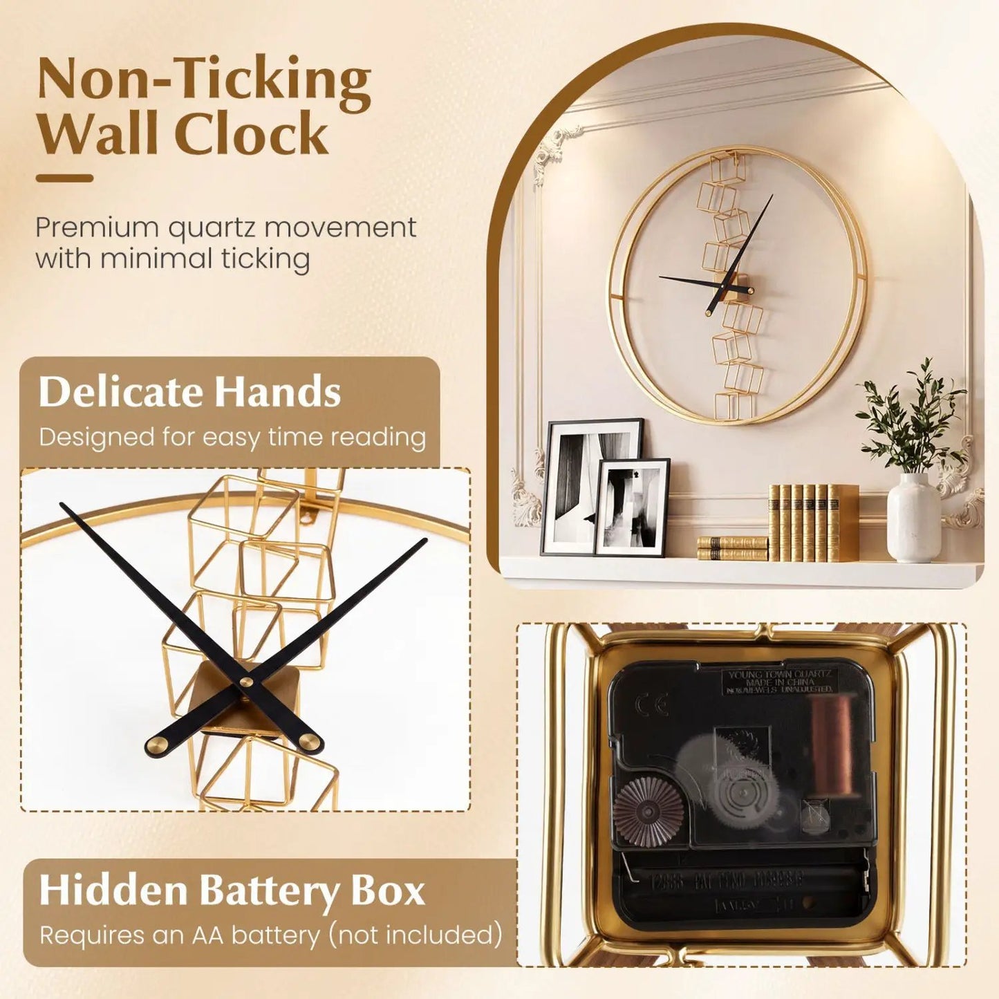 27 Inch Wall Clock for Living Room and Kitchen