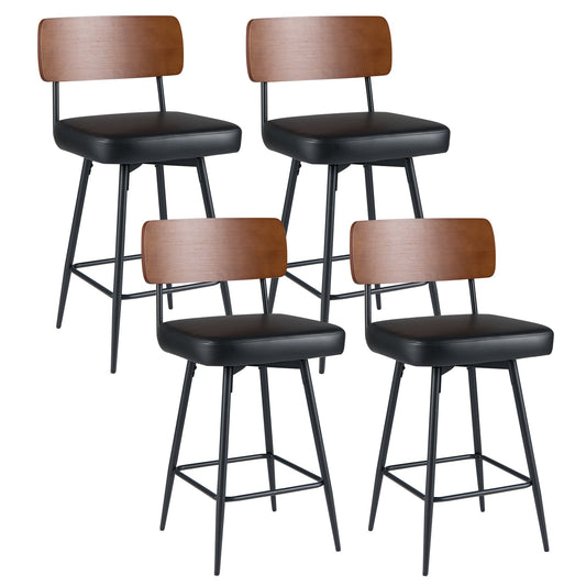 27 Inch Padded Counter Barstools Set of 4 with Metal Legs - Tampa Home & Garden Store