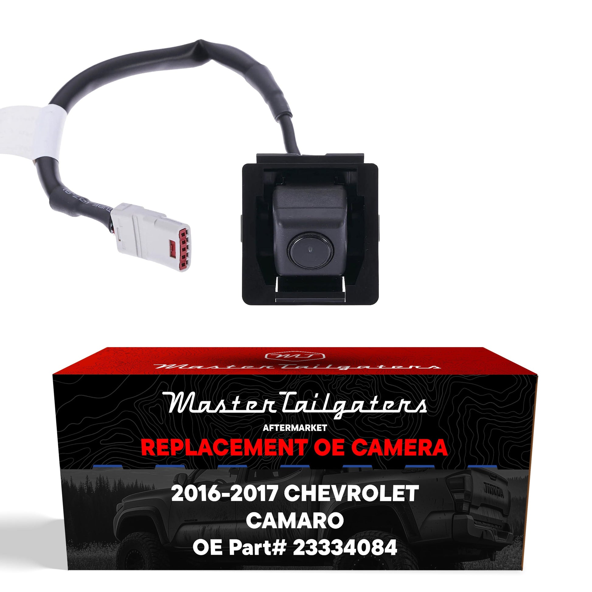 Master Tailgaters backup camera for Camaro 201617 black housing, gray lens, white connector on Tampa Home & Garden Store