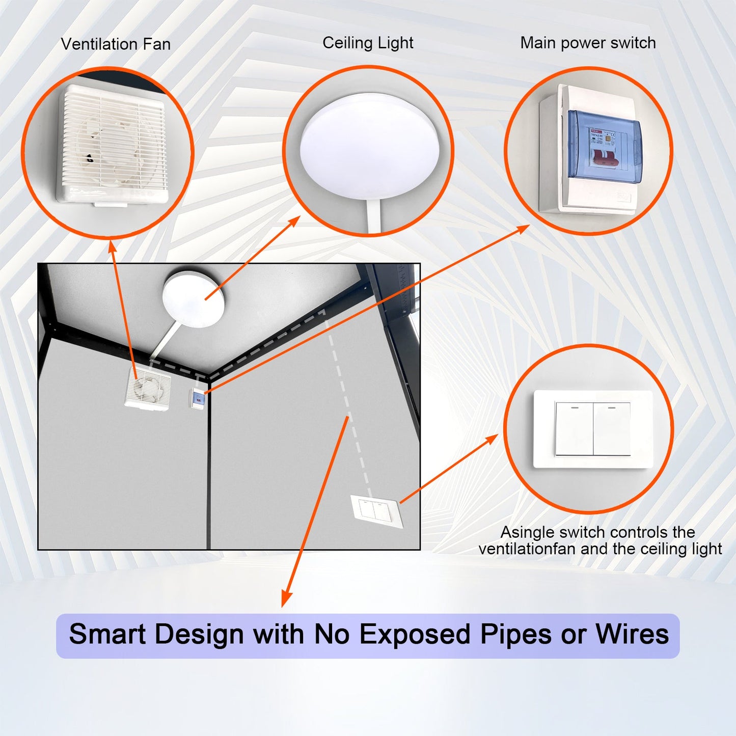 Outdoor Portable Toilet Cabin with Sink and Fan