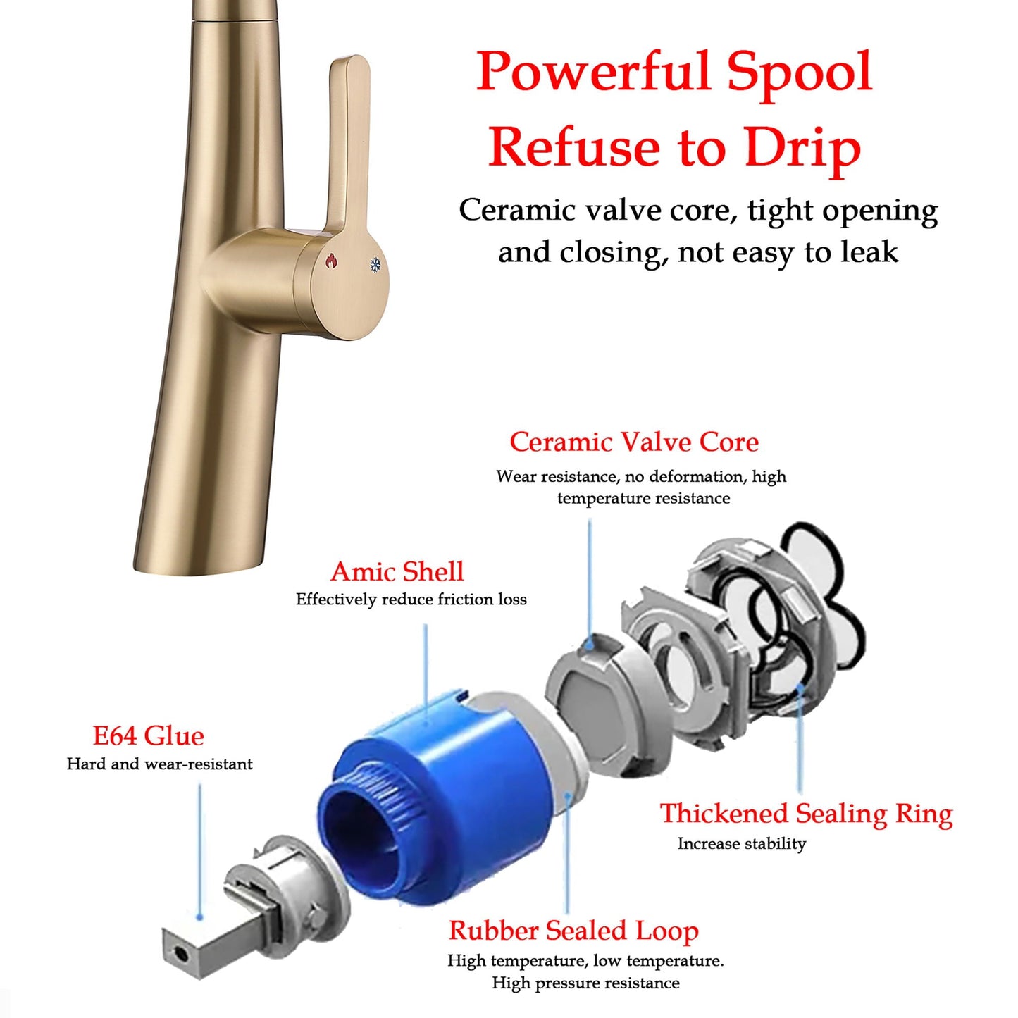 Single Handle And Stainless Steel Kitchen Faucet