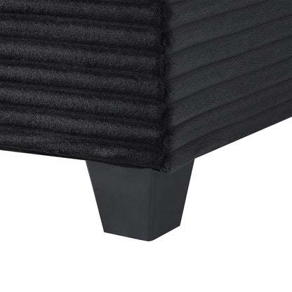 Upholstered U-shaped sectional sofa close-up in black velvet by HouseOfZazla 2‑Piece Set on Tampa Home & Garden Store