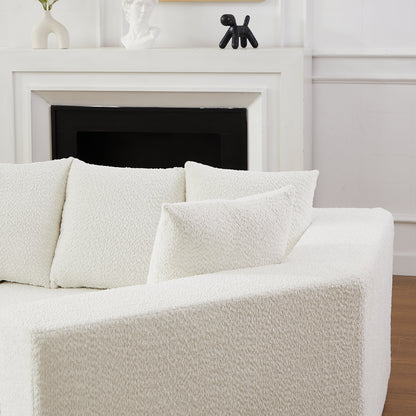 151.6-Inch Extra-Large L-Shaped Chenille Sectional Sofa by HouseOfZazla in white on Tampa Home & Garden Store