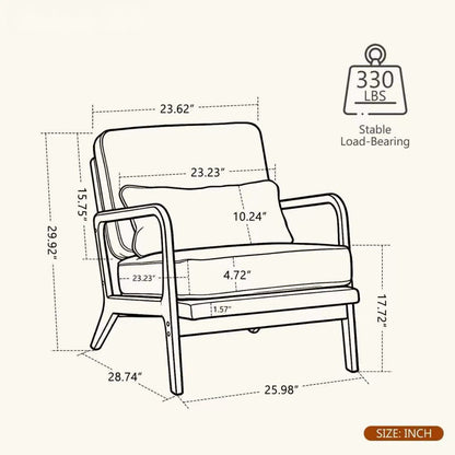 Upholstered Living Room Chair With Lumbar Cushion