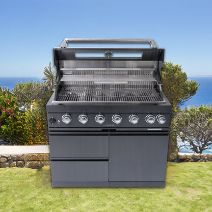 Six Burner Grill by HouseOfZazla stainless steel outdoor gas grill with six control knobs on Tampa Home & Garden Store