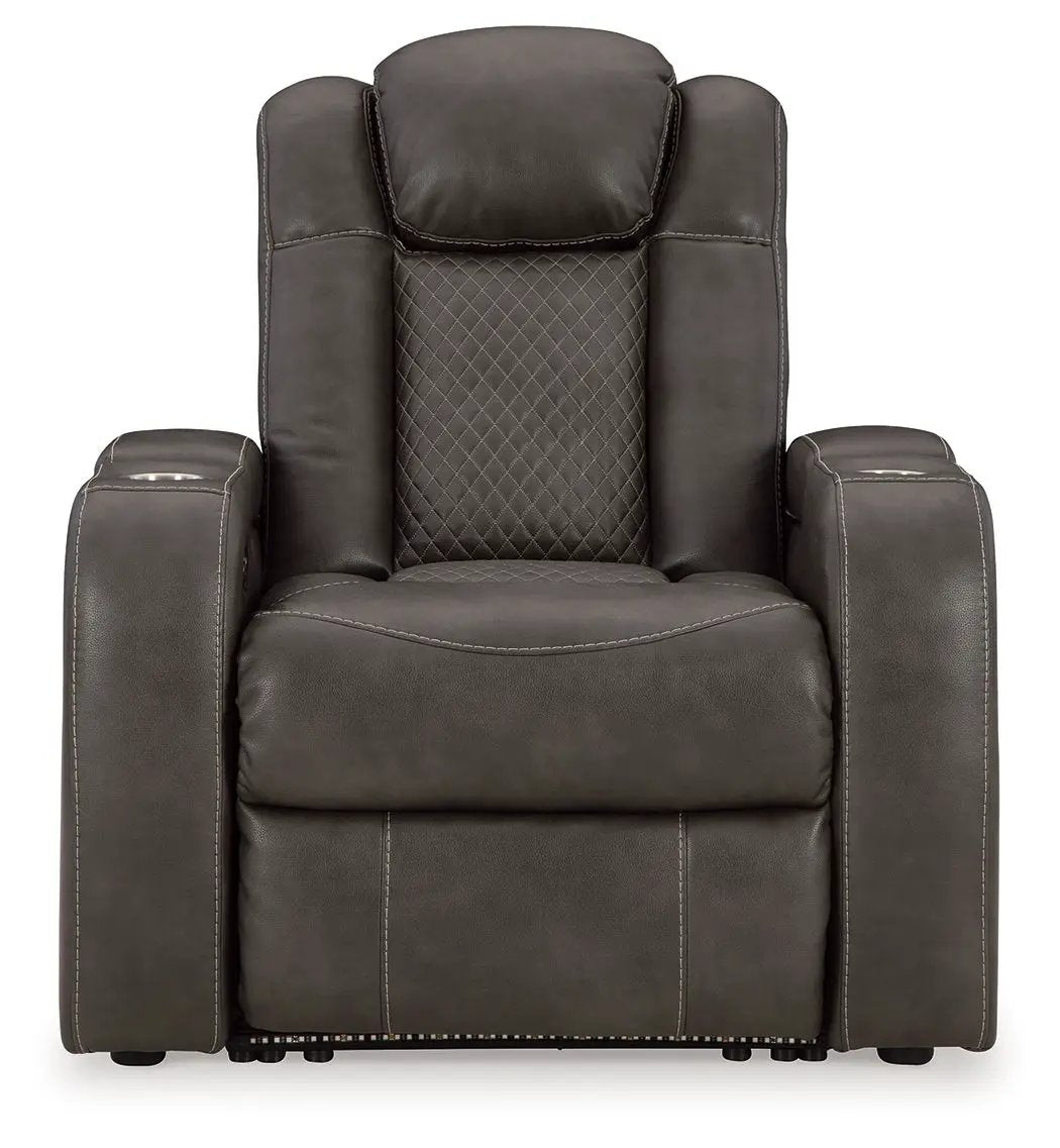 Fyne-dyme power recliner with adjustable headrest in brown leather by Unique Piece Furniture on Tampa Home & Garden Store