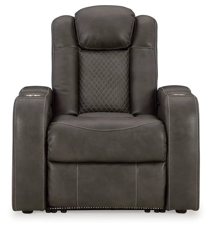 Fyne-dyme power recliner with adjustable headrest in brown leather by Unique Piece Furniture on Tampa Home & Garden Store