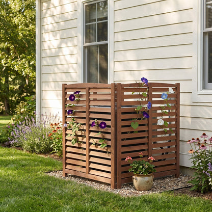 Solid Wood and Air Conditioner Privacy Fence