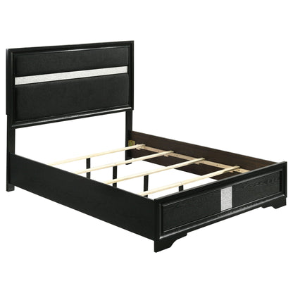 Annie Upholstered Panel Bed and Glitter Stripe