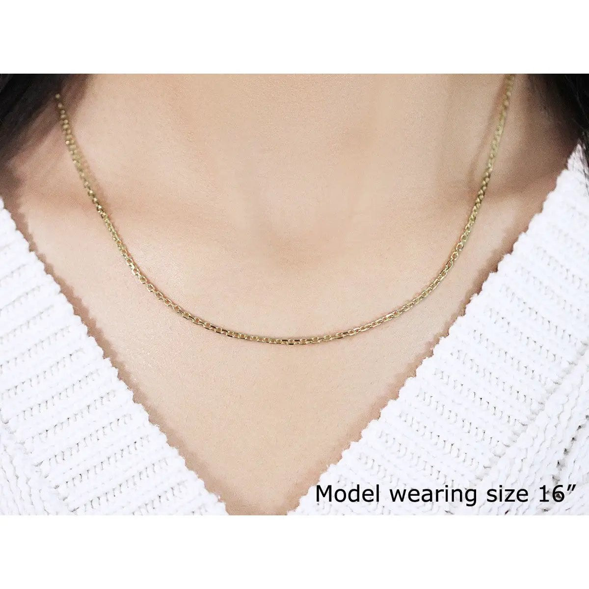 14k yellow gold diamond-cut cable link chain necklace 1.8mm, Bids.com on Tampa Home & Garden Store