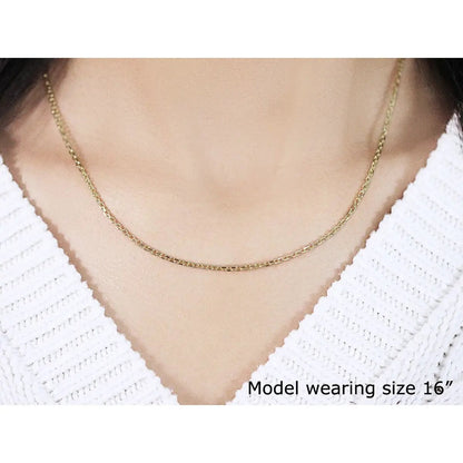 14k yellow gold diamond-cut cable link chain necklace 1.8mm, Bids.com on Tampa Home & Garden Store