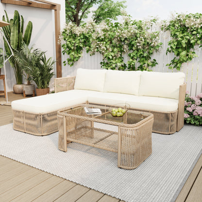 Outdoor PE Rattan Patio Set and Iron Frame