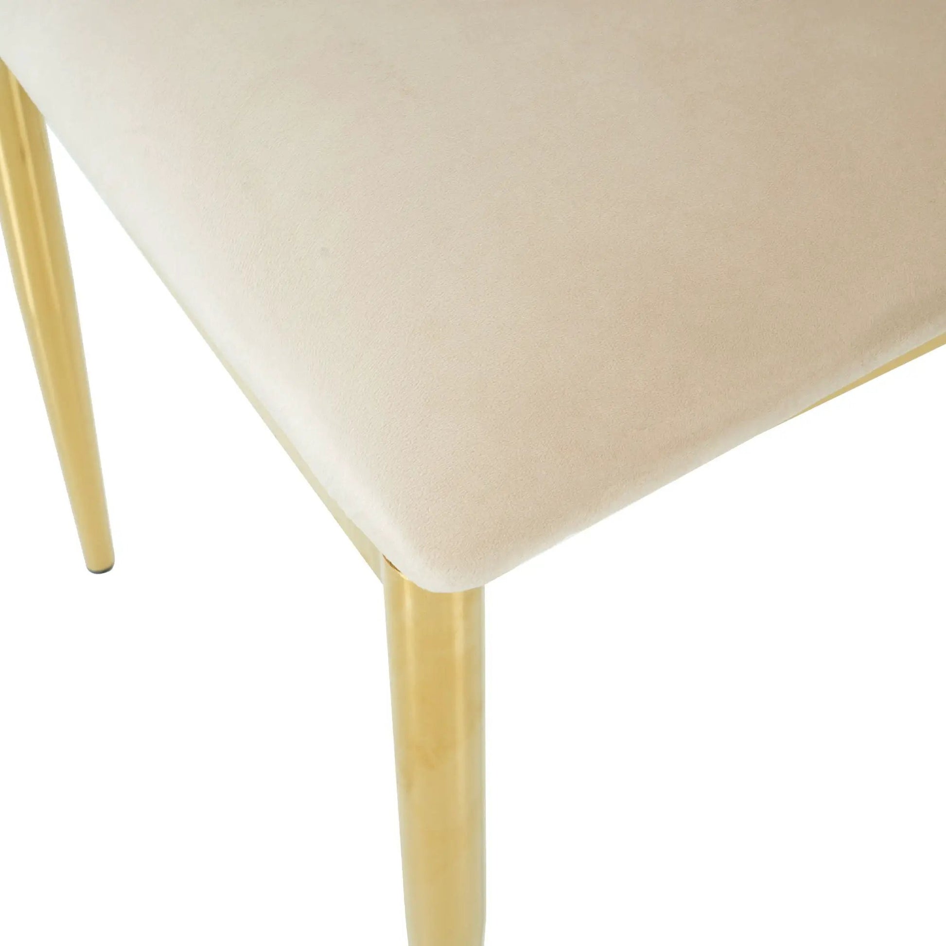 Modern dining chair beige upholstered seat with gold legs Unique Piece Furniture on Tampa Home & Garden Store