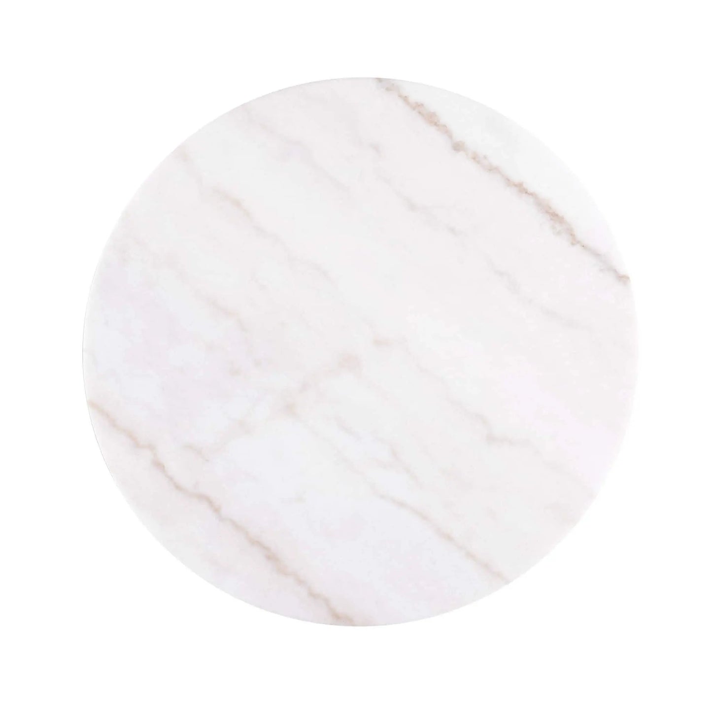 Modern Round Table with Marble Top Gold Accents