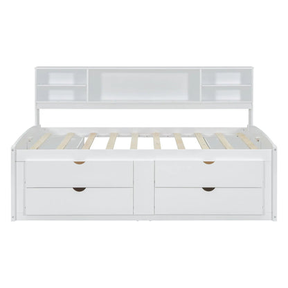 Daybed with Two Bedside Cabinets and Four Drawers